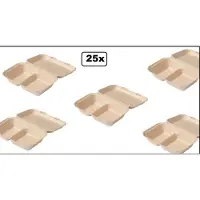 Biodore 25x Lunchbox suikerrietpulp 2-vaks Next generation 250x165x70mm - menubox menu take away afhaal natuurlijke grondstoffen