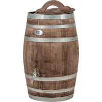 Barrelatelier Regenton nieuw "Brown" 100 l. incl. kraan, los deksel, handvat en gat voor de vulautomaat / Houten Regenton / Bruin