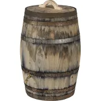 Barrelatelier Regenton nieuw "oud gemaakt" 150 L. incl. kraan, los deksel, handvat en gat voor de vulautomaat aan de achterzijde / Houten Regenton / Old Look