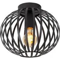 Lucide MANUELA –SYLVAN - Plafonnière (Plafondlamp) - Ø 25,5 cm - 1xE27 - Zwart
