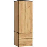 Akord Kledingkast STAR S60 met 2 Deuren en 2 Lades / Furniture Factory / Craft Eik / 60 x 180 x 51 cm