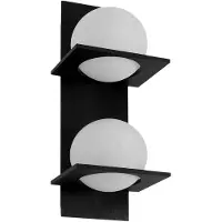 LUCANDE Wandlampe , Kulka, dimbare, Zwart, Woonkamer, Glas, Modern