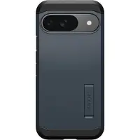 Spigen Tough Armor Hoesje Geschikt voor Google Pixel 9 / 9 Pro - Back Cover met Kickstand Metal Slate