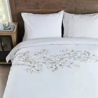 Rivièra Maison Dekbedovertrek Plumeria Naturel Katoen-240 x 200 / 220 cm | Lits-Jumeaux
