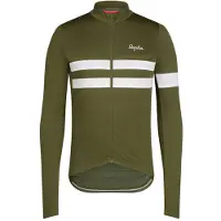 Rapha - Brevet Long Sleeve Jersey - Fietsshirt S, olijfgroen