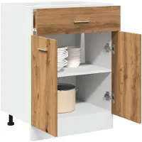 vidaXL Onderkast met lade Lyon 60x46x81,5 cm bewerkt hout artisanaal eiken