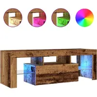 vidaXL Tv-meubel met LED 120x36,5x40 cm bewerkt hout oud hout