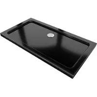 Mexen Flat rechthoekige douchebak slim 120 x 70 , zwart, sifon chroom - 40707012