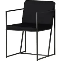 Ebuy24 2 x Katja eetkamerstoel met armleuningen, velours zwart.