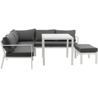 Ebuy24 Ramos loungeset 3 delen grijs,wit.