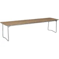 Grythyttan Stålmöbler Bank 9 bank Teak-170 cm-verzinkt