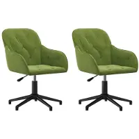 vidaXL Eetkamerstoelen draaibaar 2 st fluweel lichtgroen