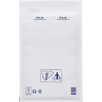RAJA Luchtkussenenveloppen Wit Zonder Venster 220 (B) x 330 (H) mm Kleefstrip Gerecycled 95% 100 Stuks