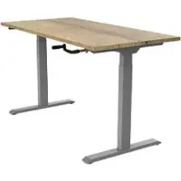 Euroseats Crank Zit-sta-bureau Rechthoekig Naturel Eiken T-Voet 1.600 (B) x 800 (D) x 1.190 (H) mm Metaal