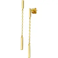 Trendjuwelier huiscollectie Oorhangers Balkje Geelgoud Glanzend 37 mm x 1.5 mm