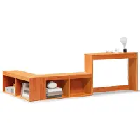 vidaXL Nachtkastje met bureau 222x107x75 cm grenenhout wasbruin