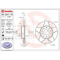 Brembo Remschijf - Max 09.C547.75, 1 stuk