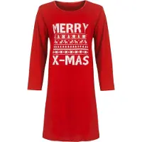 Temptation Dames Nachthemd - Lange Mouw - Kerst - Rood - Maat 3XL