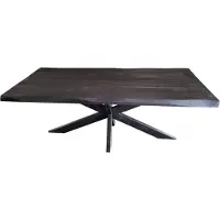 Starfurn Boomstamtafel Boston Black | 160 cm (Zwart, 160x90x76cm)