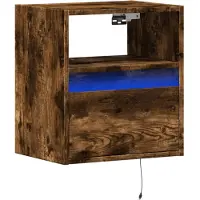 vidaXL Tv-wandmeubel met LED-verlichting 41x31x45 cm gerookt eiken
