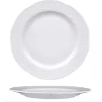 Hendi Plat bord – versterkte randen – slijtvast porselein – 200 mm – wit – set van 12