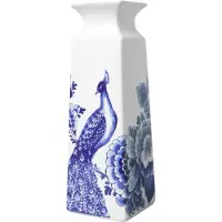 Heinen Delfts Blauw - Vaas Pauw - Vierkant - Keramiek - 22 cm