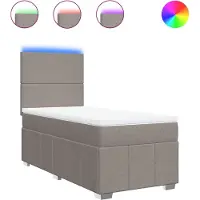 vidaXL Boxspring met matras stof taupe 100x200 cm