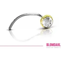 Blomdahl Neussieraad titan crystal guld 3mm