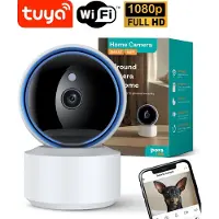 Pora&co - Beveiligingscamera - Tuya app - Beveiligingscamera voor binnen - Pan-Tilt-Zoom - 1080p Full HD Beeldresolutie - Privacy Modus - Wi-Fi