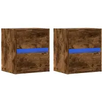 vidaXL Tv-wandmeubels met LED 2 st 41x31x45 cm gerookt eikenkleurig