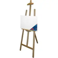 Benson houten schildersezel 140 cm met canvas doek 50 x 70 cm - Schilderijen maken