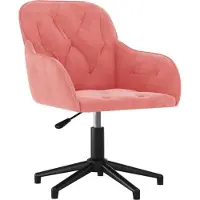 vidaXL - Kantoorstoel - draaibaar - fluweel - roze