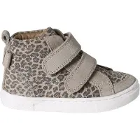 Vertbaudet Hoge leren sneakers voor baby beige, bedrukt