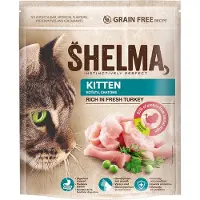 Shelma 4x Premium Kattenvoer - Kittenvoer rijk aan Verse Kalkoen 750g