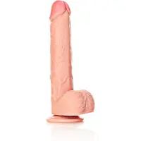 Realrock Rechte Realistische Dildo Met Ballen En Zuignap 25,5cm - Beige