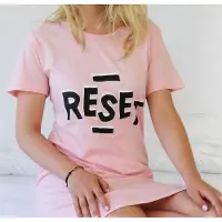 Temptation Dames Nachthemd - Bigshirt - Reset Tekst - Roze - Maat XXL