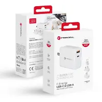 Forcell 3-in-1 netadapter met USB-C- en USB-A-aansluiting - 3A, 45W, met PD- en QC 4.0-opladen en drie verwisselbare stekkers