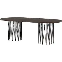 Venture Home Stone eetkamertafel 100x220cm zwart, bruin.