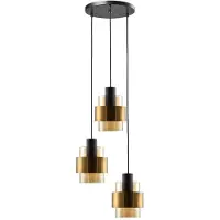 Freelight Hanglamp Chiasso 3 lichts Ø 35 cm zwart goud