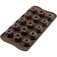 Silikomart EasyChoc Fantasia bonbonvorm 15 tulbandjes 2,8 cm silicone bruin