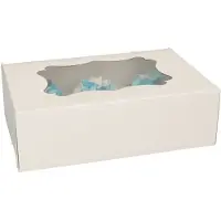 Funcakes Cupcake Doos voor 6 Cupcakes of Muffins - Wit - 25 Stuks - Cupcake Bewaardoos