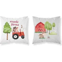 Mayamoo Katoenen Kussensloop Tractor 40x40 cm - Boerderij Thema