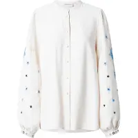 Fabienne Chapot Blouse 'Harry' smoky blue / nachtblauw / lichtbruin / offwhite