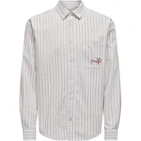 Only & Sons Overhemd 'ONSDrake' cappuccino / donkerrood / natuurwit