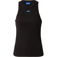 HUGO Tanktop van stretchkatoen met blauw logolabel