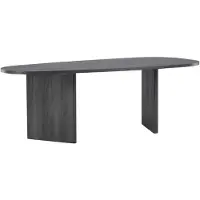 Ebuy24 Grönvik eetkamertafel ovaal 100x220 cm zwart.