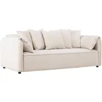 Ebuy24 Torekov bank, 3-zits, met 5 sierkussens, beige kleur.