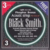BlackSmith PB-1253-3P Snaren voor Akoestische Gitaar (12-54) 3-Pack (incl. 2x Gratis .012 Snaar)