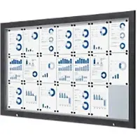 SHOWDOWN Vitrine Magnetisch 168,5 (B) x 106,7 (H) cm Antraciet 21 x A4