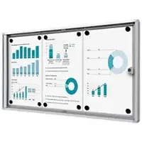 SHOWDOWN Vitrine Magnetisch 71,1 (B) x 35 (H) cm Zilver 3 x A4